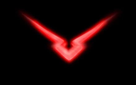 HD desktop wallpaper featuring the glowing red Geass symbol from Code Geass, set against a black background.