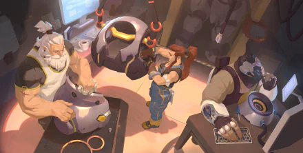 Winston (Overwatch) Reinhardt (Overwatch) Brigitte (Overwatch) video game Overwatch 2 HD Desktop Wallpaper | Background Image