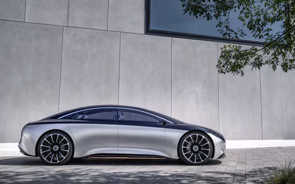 silver car concept car electric car car Mercedes-Benz Mercedes-Benz Vision EQ vehicle Mercedes-Benz Vision EQS HD Desktop Wallpaper | Background Image