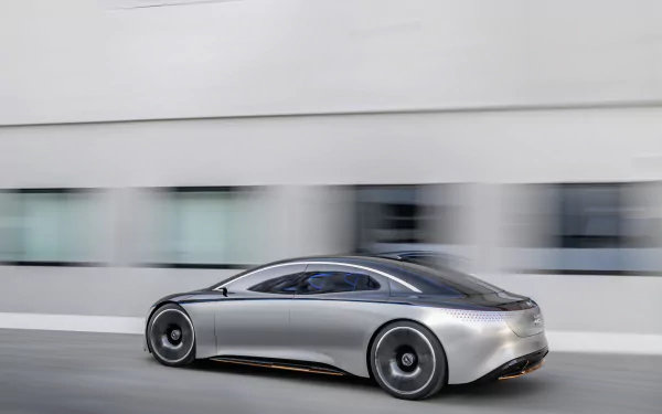 silver car concept car electric car car Mercedes-Benz Mercedes-Benz Vision EQ vehicle Mercedes-Benz Vision EQS HD Desktop Wallpaper | Background Image