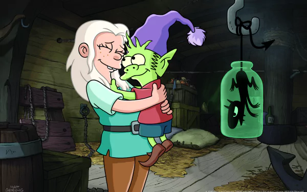 Luci (Disenchantment) Elfo (Disenchantment) Bean (Disenchantment) TV Show Disenchantment HD Desktop Wallpaper | Background Image