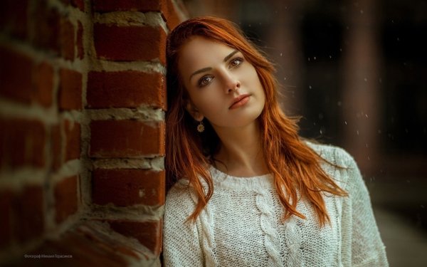 Women Model Redhead Brown Eyes Depth Of Field HD Wallpaper | Background Image