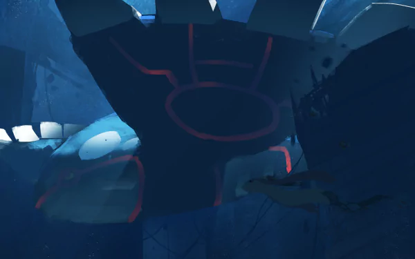 HD wallpaper featuring anime-style Pokémon Kyogre, Milotic, Mantine, and Magikarp underwater in a serene, deep-blue setting.
