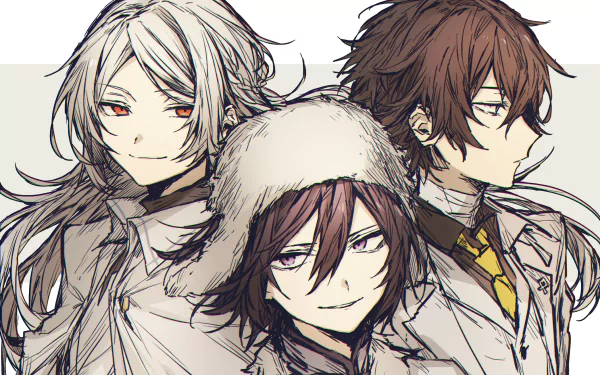 Osamu Dazai Fyodor Dostoyevsky Tatsuhiko Shibusawa Anime Bungou Stray Dogs: Dead Apple HD Desktop Wallpaper | Background Image