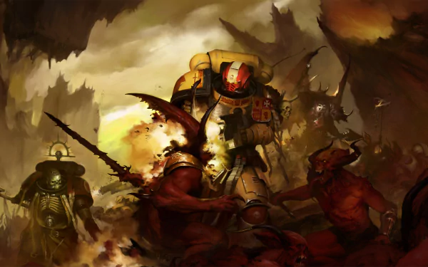 Imperial Fists vs Khorne Daemons by Igor Sid