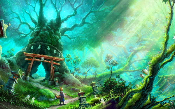 torii Anime shrine HD Desktop Wallpaper | Background Image