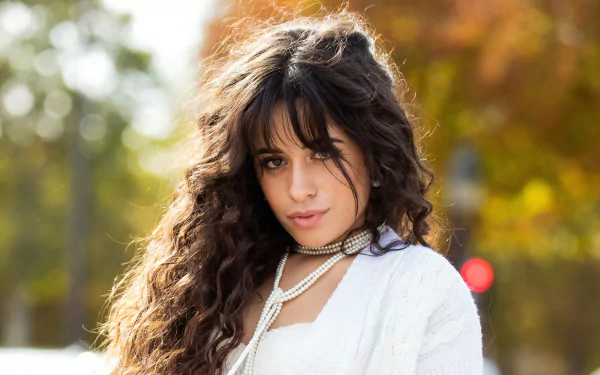 depth of field brown eyes long hair brunette American singer beads music Camila Cabello HD Desktop Wallpaper | Background Image