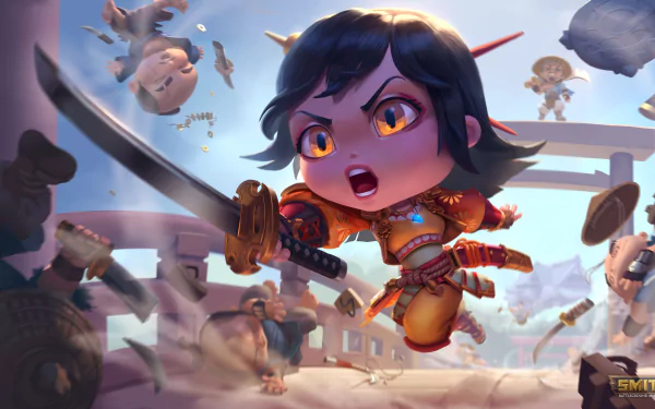 chibi Amaterasu (Smite) video game Smite HD Desktop Wallpaper | Background Image