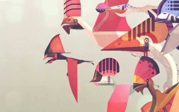 pterosaur minimalist Animal artistic HD Desktop Wallpaper | Background Image