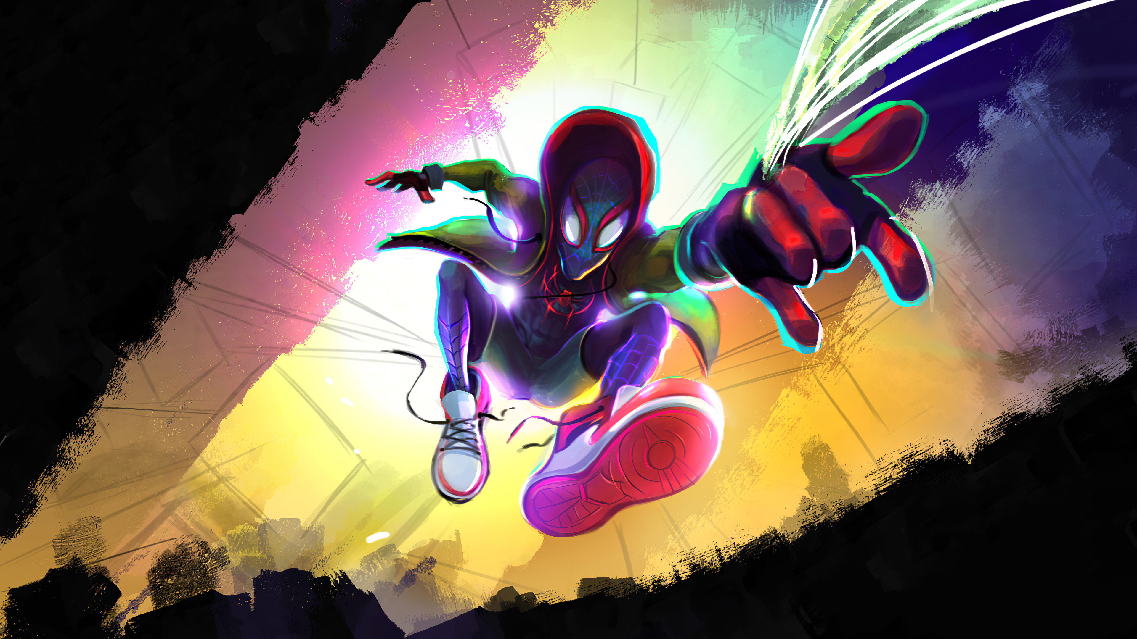 spider man into the spider verse wallpaper 3d