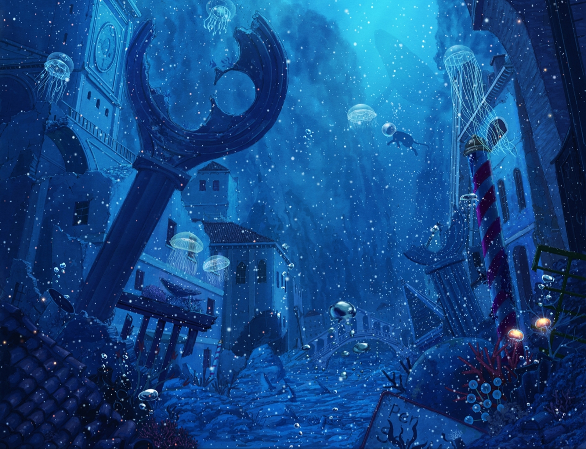 Anime Underwater HD Wallpaper | Background Image