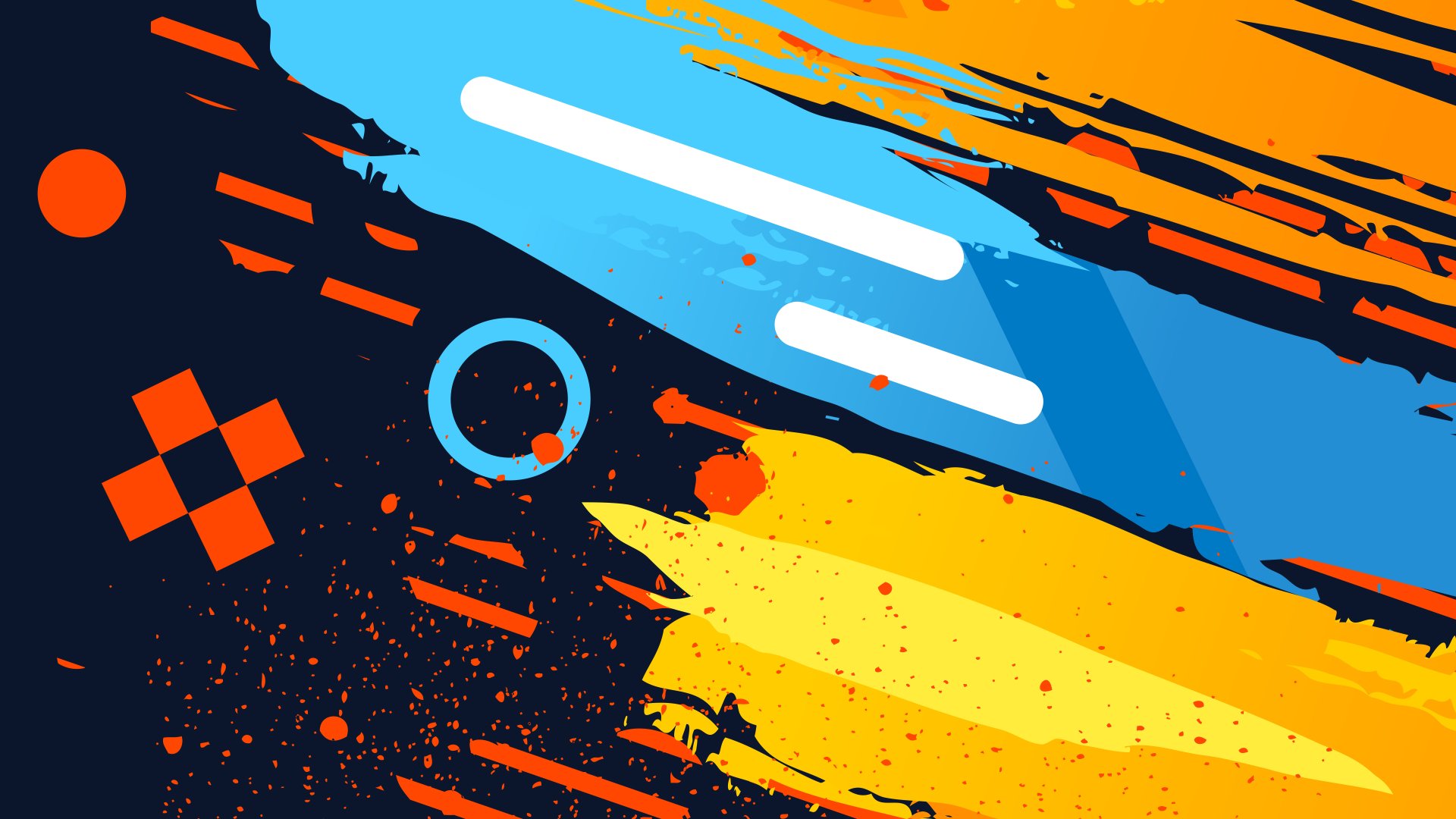 Download Yellow Orange (Color) Blue Abstract Colors Abstract Blue 4k Ultra HD Wallpaper