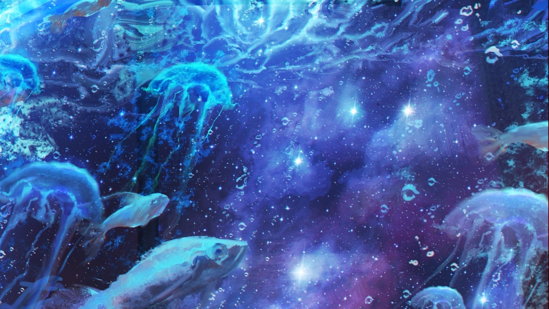 Download Fish Jellyfish Anime Original HD Wallpaper by ナコモ