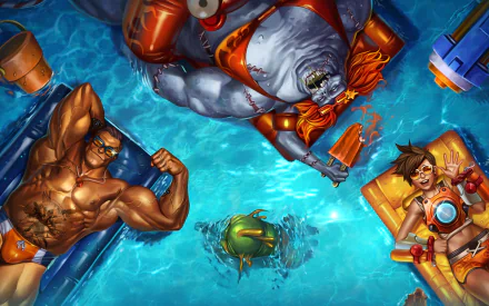 Stitches (Warcraft) Tychus Findlay Tracer (Overwatch) video game Heroes of the Storm HD Desktop Wallpaper | Background Image