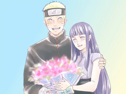 Hinata Hyuga Naruto Uzumaki Anime The Last: Naruto the Movie Naruto & Hinata HD Desktop Wallpaper | Background Image