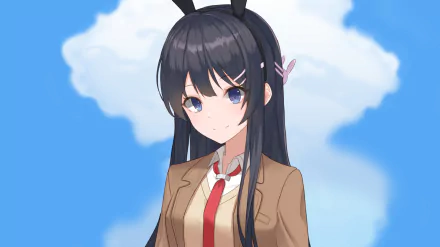 Mai Sakurajima Anime Rascal Does Not Dream of Bunny Girl Senpai HD Desktop Wallpaper | Background Image