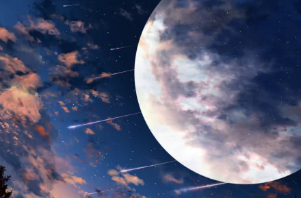 shooting star starry sky Anime Original HD Desktop Wallpaper | Background Image