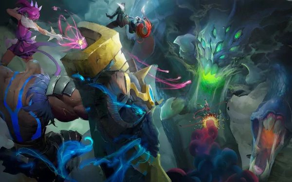 Jinx (League Of Legends) Katarina (League Of Legends) Lux (League Of Legends) Braum (League Of Legends) Baron Nashor (League of Legends) video game League Of Legends HD Desktop Wallpaper | Background Image