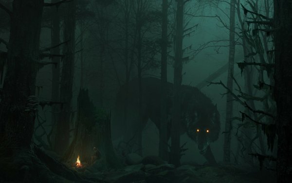 Fantasy Wolf Fantasy Animals Forest HD Wallpaper | Background Image