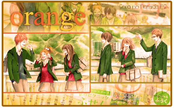 Takako Chino Saku Hagita Naho Takamiya Kakeru Naruse Hiroto Suwa Azusa Murasaka Anime orange (Color) Orange Anime HD Desktop Wallpaper | Background Image