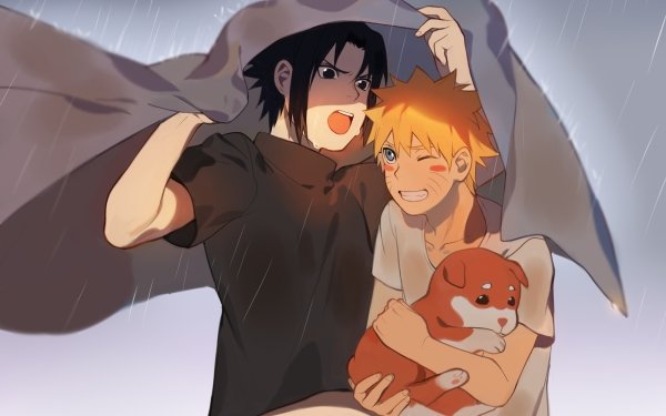 Anime Naruto Sasuke Uchiha Naruto Uzumaki Dog HD Wallpaper | Background Image