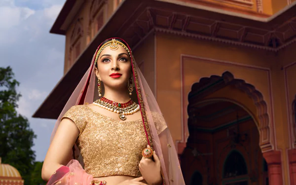 lipstick jewelry Indian Bollywood actress Celebrity Kiara Advani HD Desktop Wallpaper | Background Image