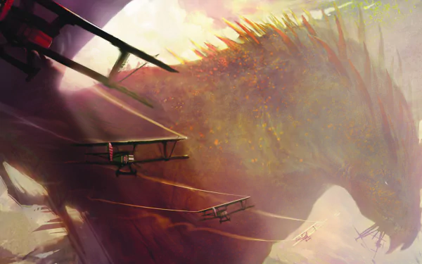 biplane fantasy dragon HD Desktop Wallpaper | Background Image