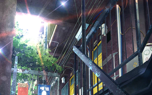 sunshine Anime building HD Desktop Wallpaper | Background Image