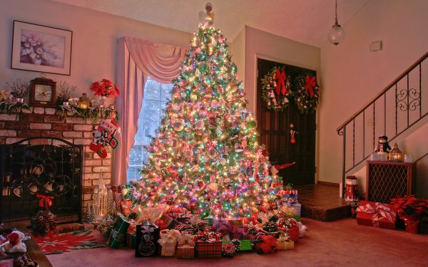 Día festivo Navidad Christmas Lights Christmas Ornaments Christmas Tree Regalo Fondo de pantalla HD | Fondo de Escritorio