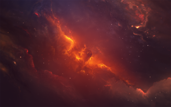 Ciencia ficción Nebulosa Espacio orange Fondo de pantalla HD | Fondo de Escritorio