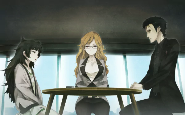 Moeka Kiryū Maho Hiyajo Rintaro Okabe Anime Steins;Gate 0 HD Desktop Wallpaper | Background Image