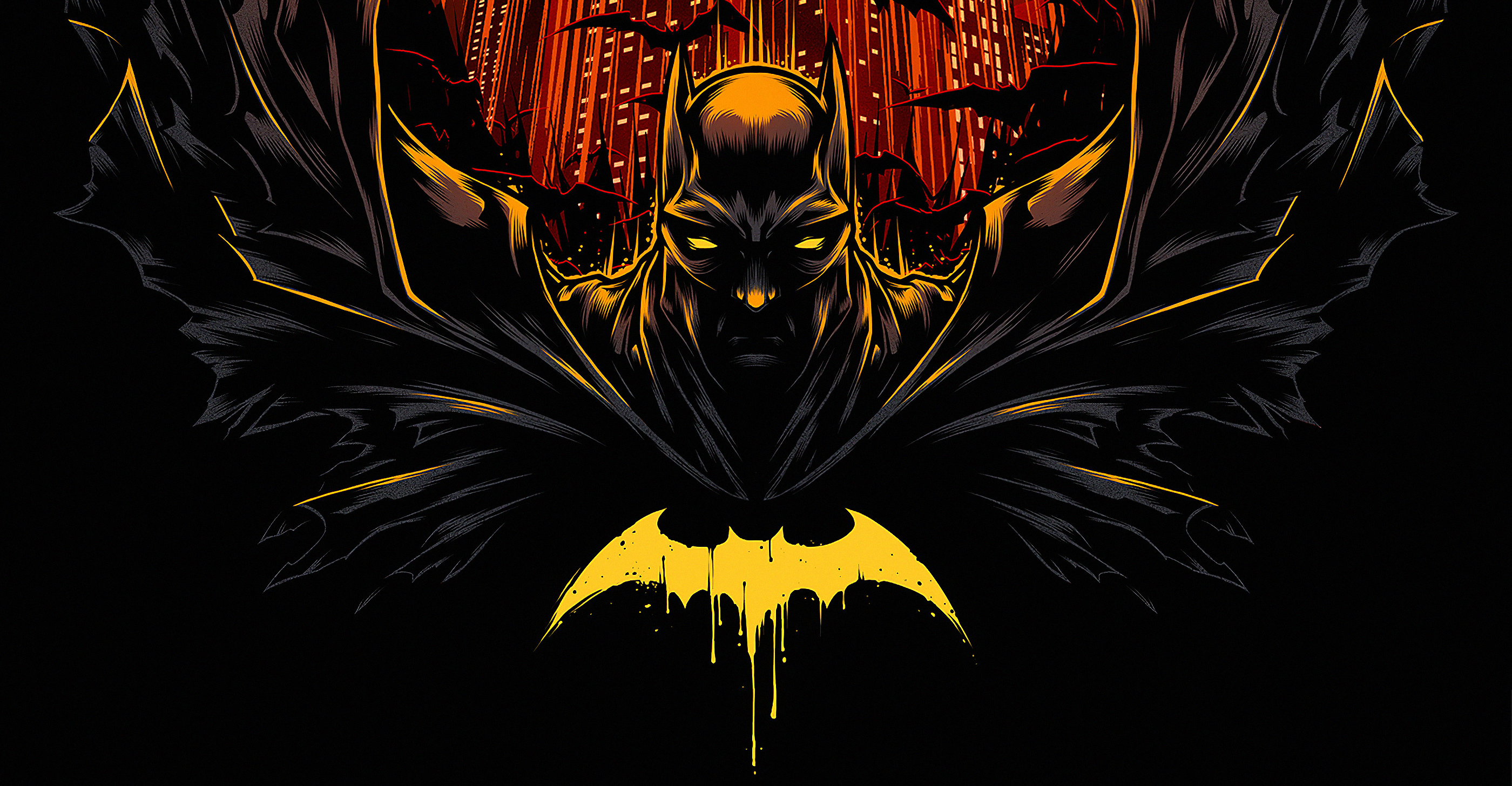 Batman In Yellow Background 4K HD Batman Wallpapers, HD Wallpapers