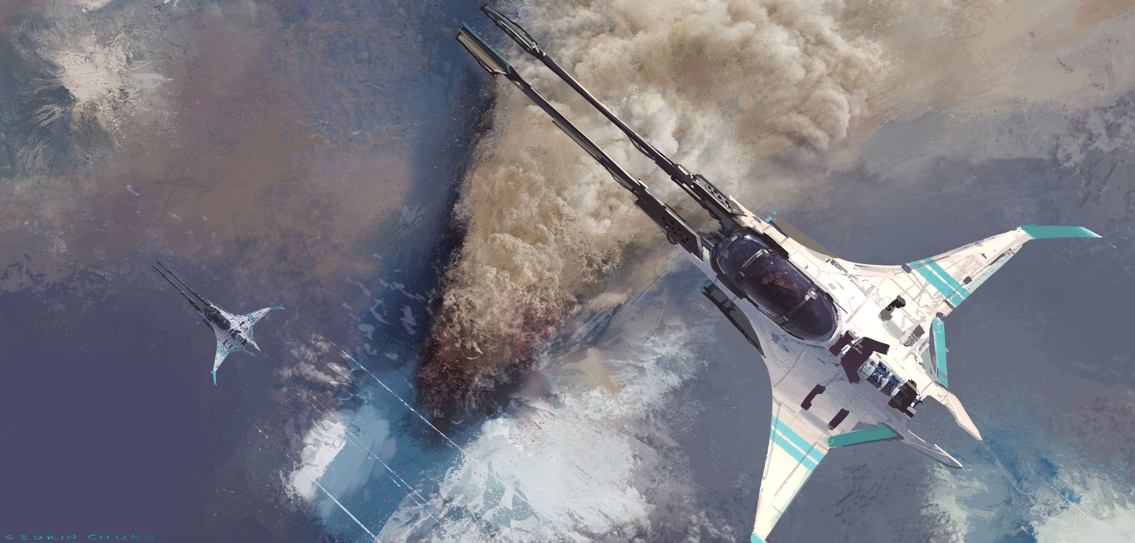 Download Sci Fi Aircraft HD Wallpaper by Seokin Chung