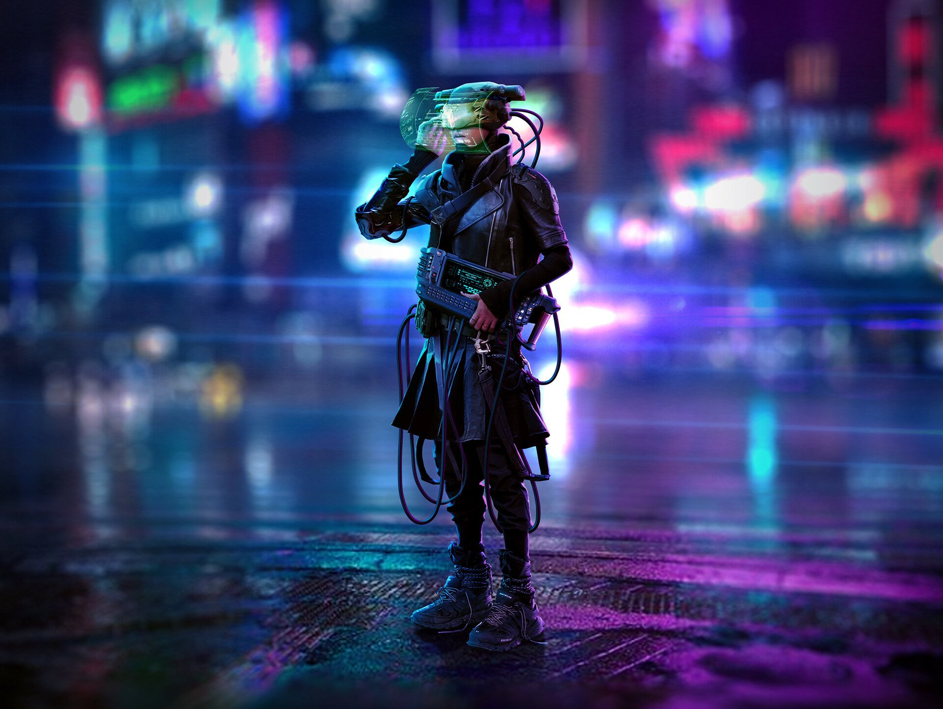 Download Futuristic Sci Fi Cyberpunk HD Wallpaper by Mikko Kautto ...