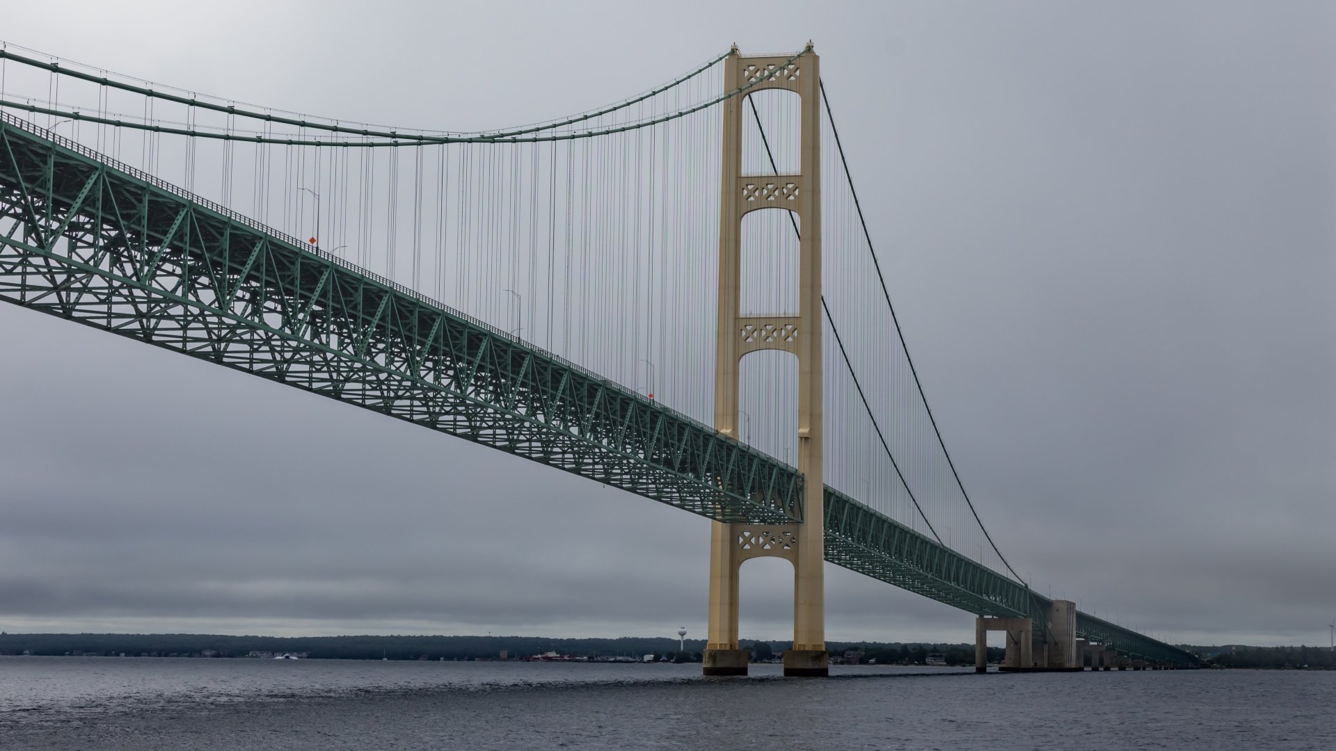 Download Michigan Mackinaw City Mackinac Bridge Man Made Bridge 4k Ultra HD Wallpaper