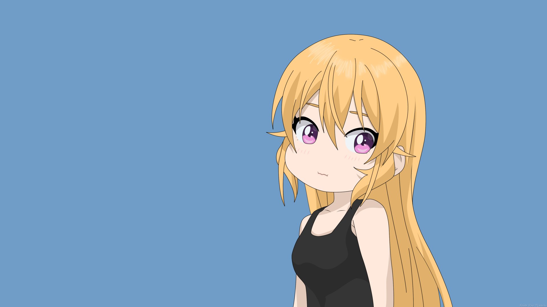 4K Ultra HD anime wallpaper featuring Erina Nakiri from Food Wars: Shokugeki no Soma with long blonde hair and purple eyes against a blue background.