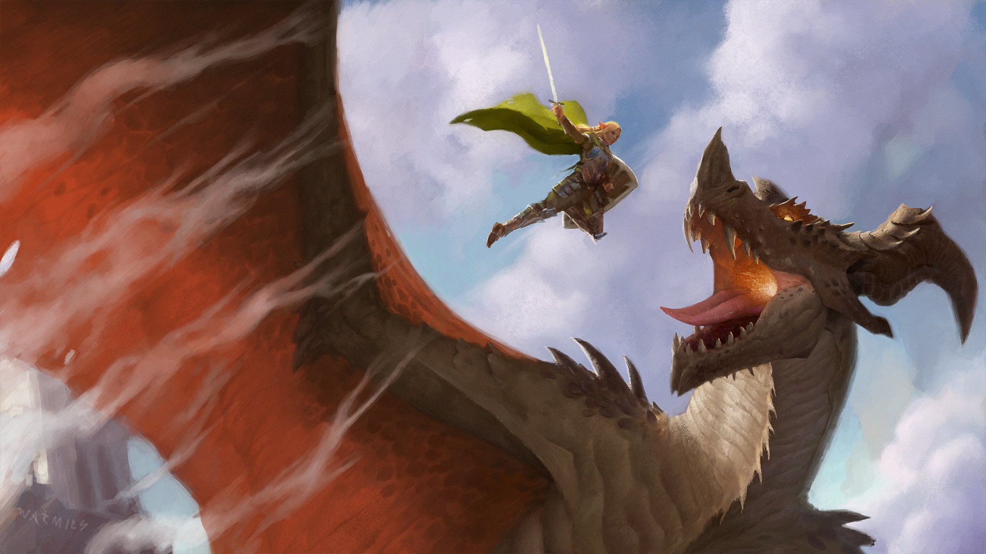 Download Warrior Fantasy Dragon Fantasy Warrior HD Wallpaper by Warmics Mario Vazquez