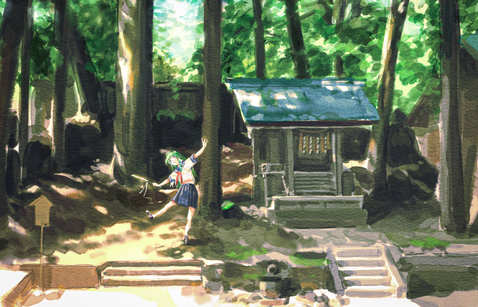 Download Uniform Anime Touhou HD Wallpaper by 蠢嵐嵐嵐