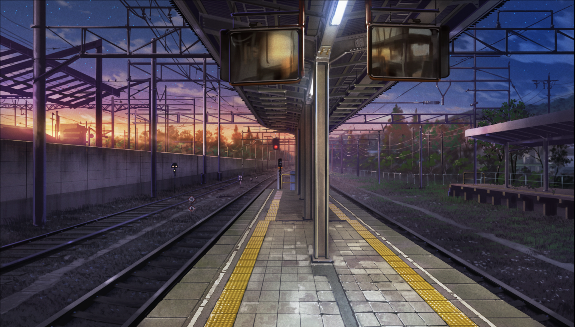 Download Train Station Anime Waiting In The Summer HD Wallpaper