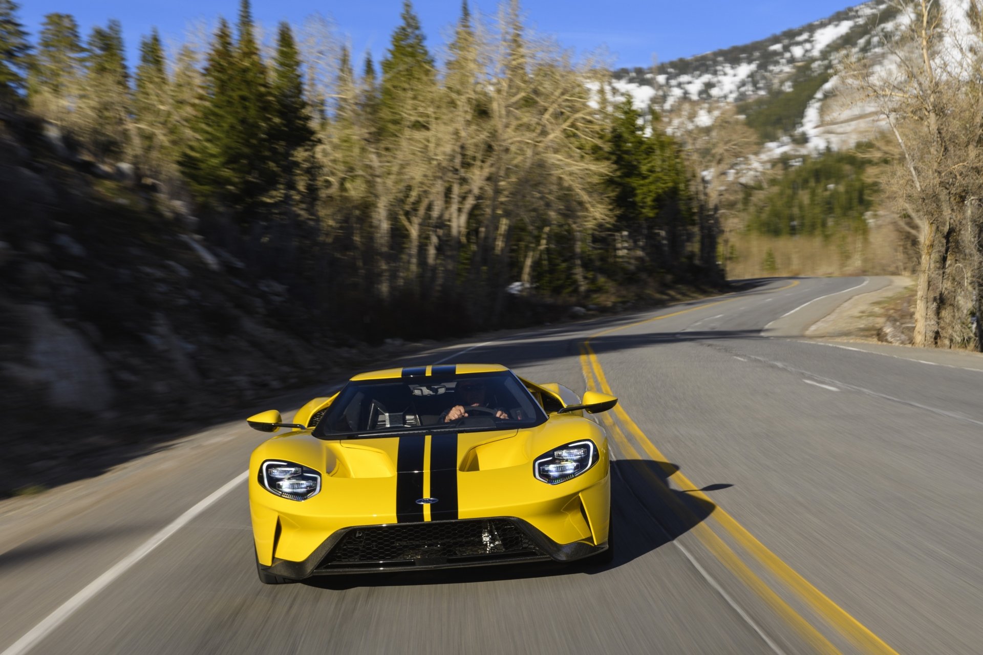 Download Yellow Car Car Supercar Ford Vehicle Ford GT 4k Ultra HD Wallpaper
