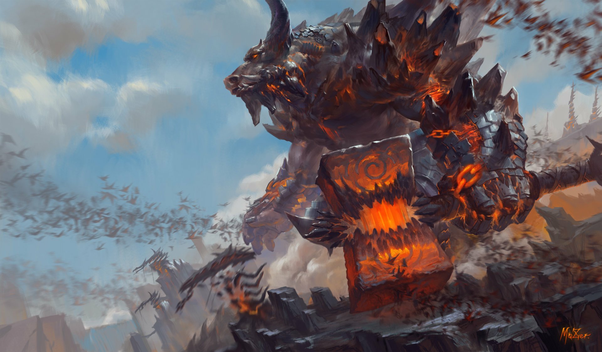 Download Hammer Fantasy Creature HD Wallpaper by Minghao Sun