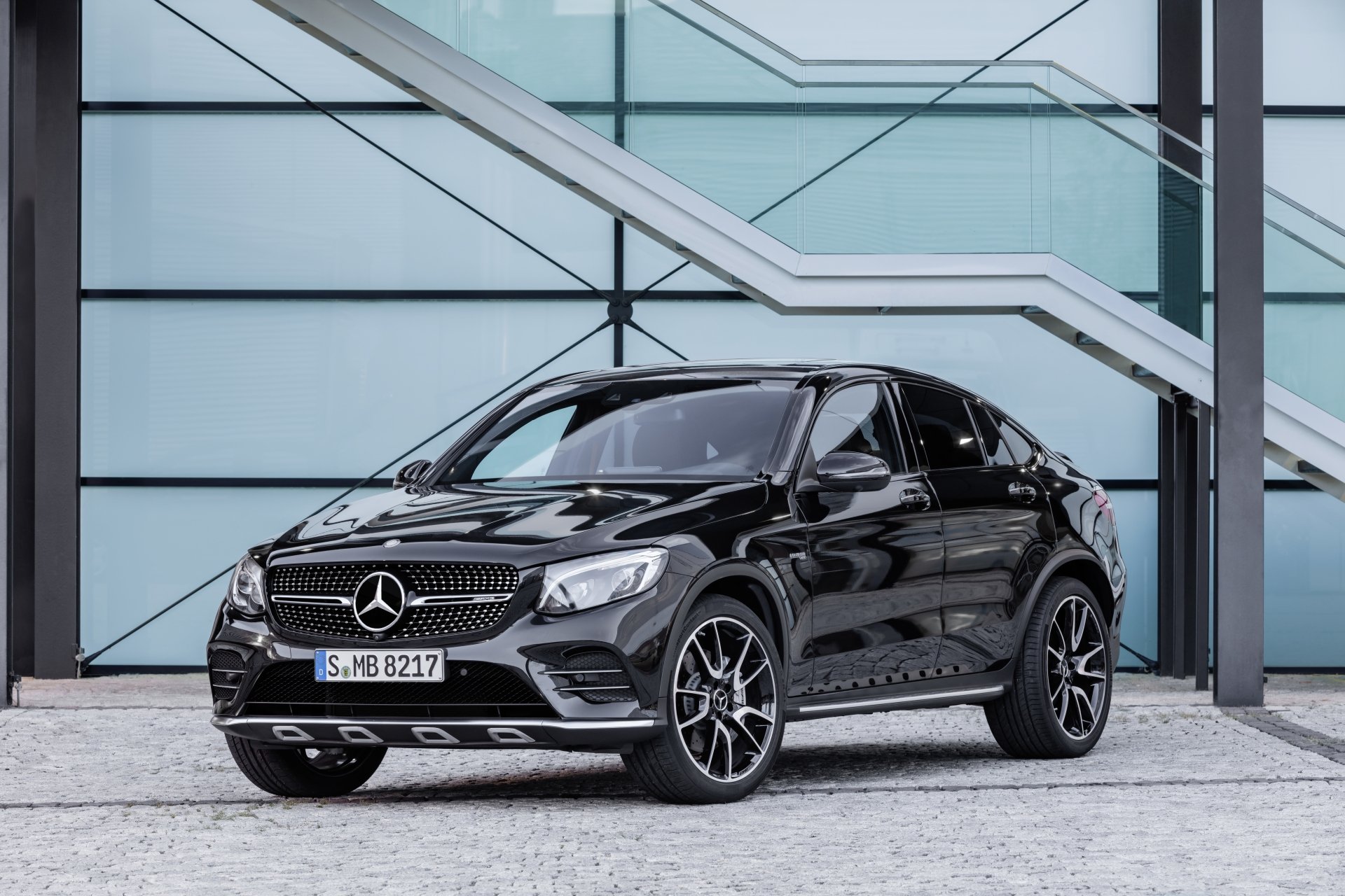 Download Black Car SUV Mercedes-Benz GLC-Class Mercedes-Benz Vehicle Mercedes-AMG GLC 43 8k Ultra HD Wallpaper