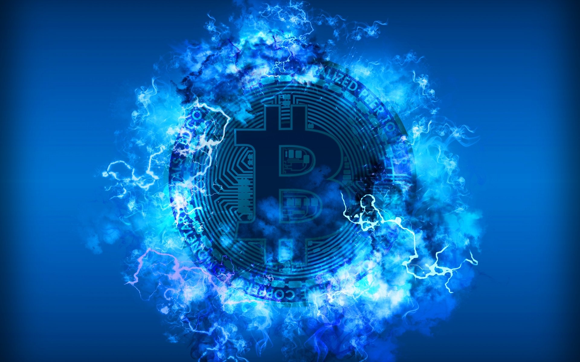 Download Cryptocurrency Blue Technology Bitcoin 4k Ultra HD Wallpaper
