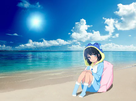 Miuna Shiodome beach Anime Nagi no Asukara Anime beach HD Desktop Wallpaper | Background Image
