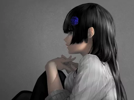 black eyes black hair Anime Original HD Desktop Wallpaper | Background Image