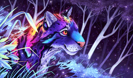  Rainbow Colored Leopard by Kanizo