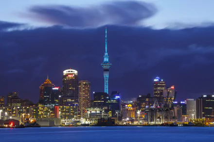 building New Zealand skyscraper city night man made Auckland HD Desktop Wallpaper | Background Image