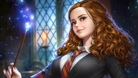 Hermione Granger magic brown hair Emma Watson fantasy Harry Potter HD Desktop Wallpaper | Background Image