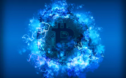 cryptocurrency blue technology bitcoin HD Desktop Wallpaper | Background Image