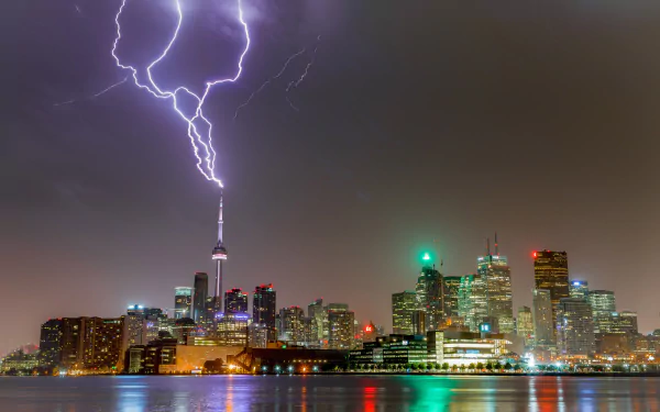 night skyscraper building city Canada lightning man made Toronto HD Desktop Wallpaper | Background Image